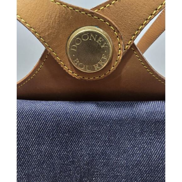 Vintage Dooney & Bourke Denim Leather Cabriolet Backpack USA - Picture 9 of 15